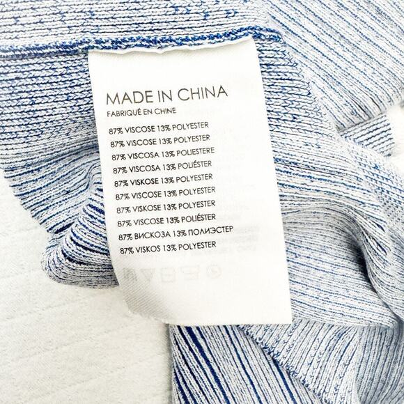 Club Monaco Blue White Heavy Knit Sleeveless Top Split Side Hems Size Small - Picture 3 of 6